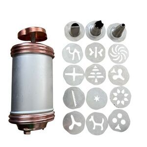 Vintage Mirro Aluminum Cookie Press & Accessories